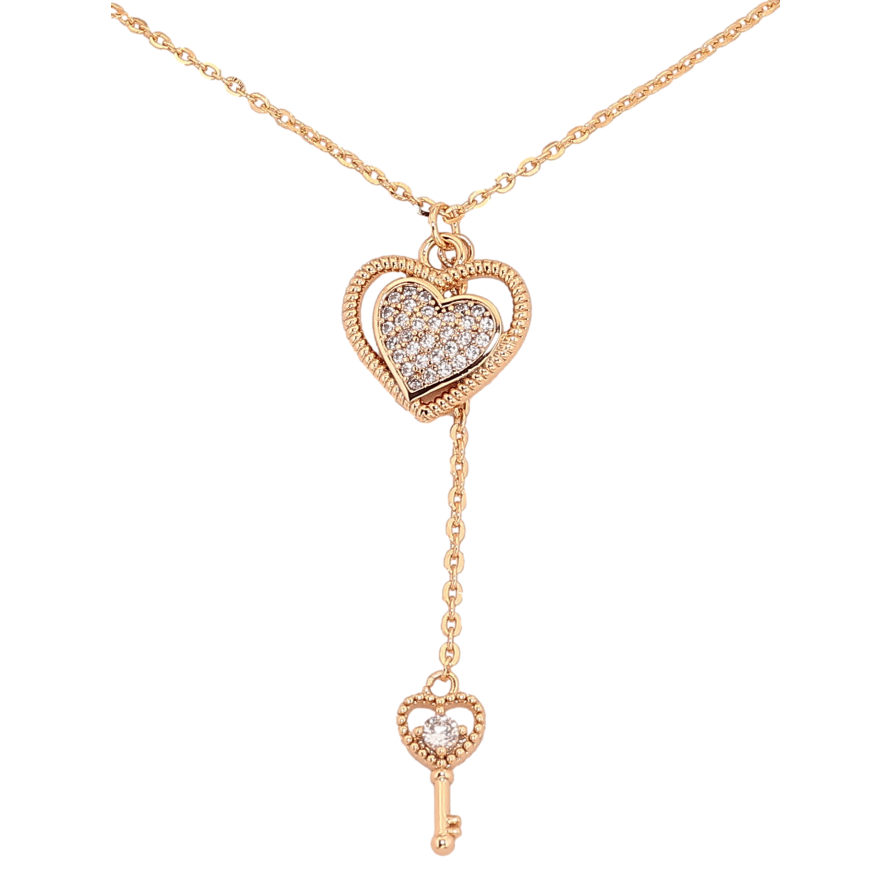 Кулон на цепочке Xuping цвет Позолота 18К "Сердечко с ключиком" длина 41-46см х 1.5мм фото №1