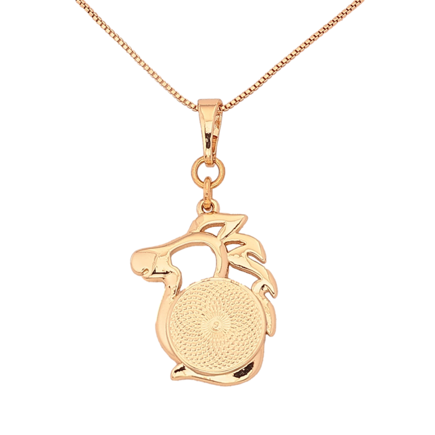 Кулон на ланцюжку Xuping колір Позолота 18К "Символ року Кінь" довжина 50см х 1мм фото №1