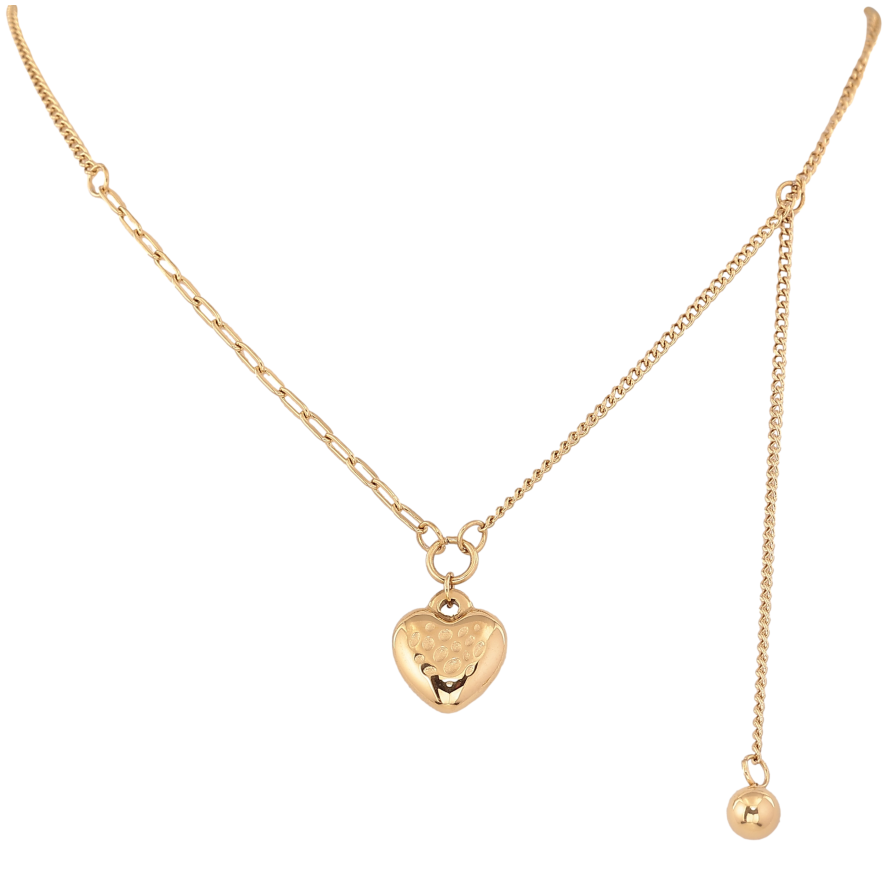 Кольє Xuping ТТМ Stainless Steel колір 14К "Сердечко" довжина 45-51см х 1.5-2мм фото №1 Кольє Xuping ТТМ Stainless Steel колір 14К "Сердечко" довжина 45-51см х 1.5-2мм фото №1