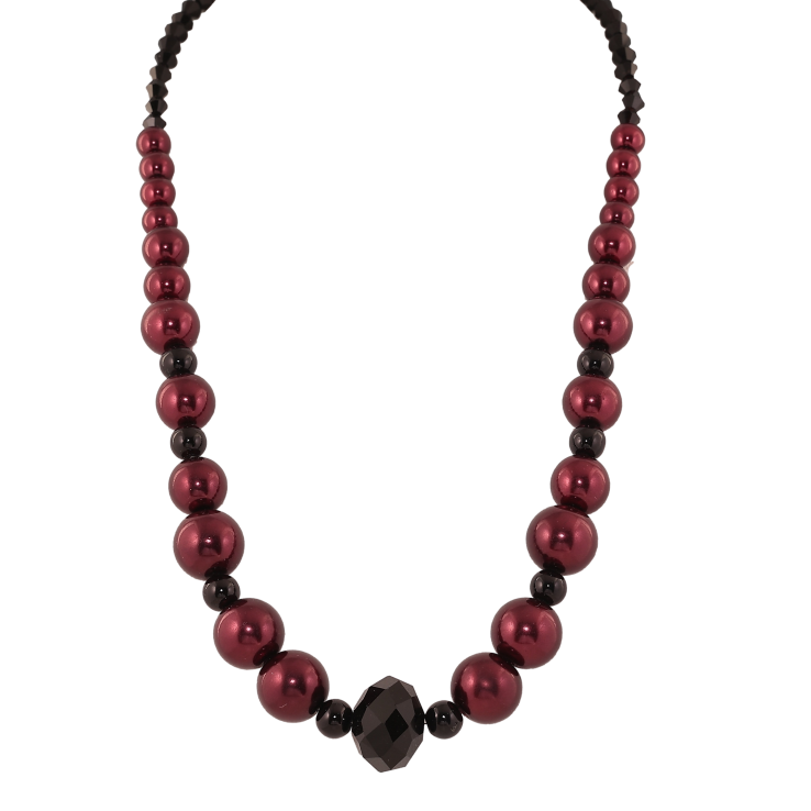 Намисто "Візерунок з чорно-бордових намистин" довжина 40-44см х 4-15мм фото №20 Намисто "Візерунок з чорно-бордових намистин" довжина 40-44см х 4-15мм фото №20