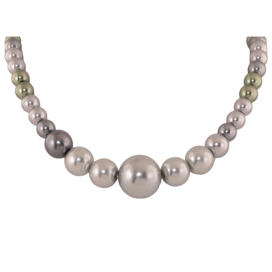 Намисто "Нитка сірих намистин" довжина 45см х 8-17мм фото №1 Намисто "Нитка сірих намистин" довжина 45см х 8-17мм фото №1