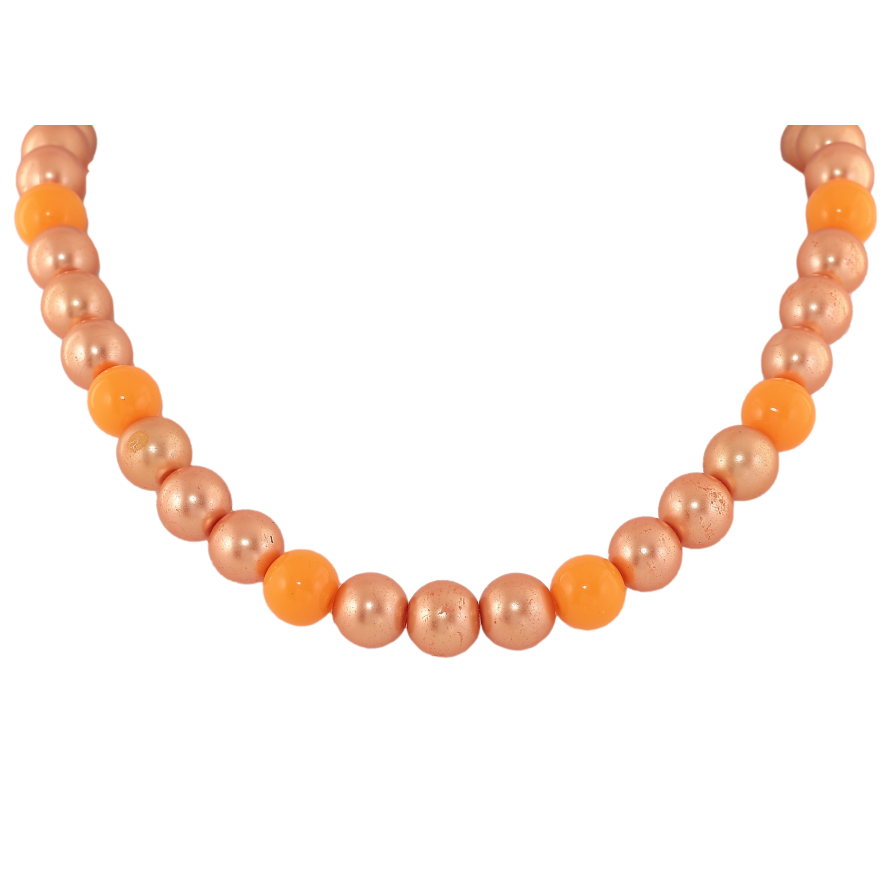 Бусы на резинке "Нить оранжевых бусин"  длина 45см х 10мм фото №1