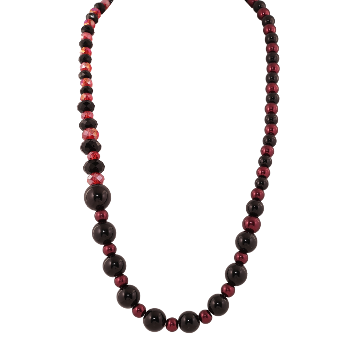 Намисто "Візерунок з чорно-бордових намистин" довжина 43-48см х 6-12мм фото №18 Намисто "Візерунок з чорно-бордових намистин" довжина 43-48см х 6-12мм фото №18