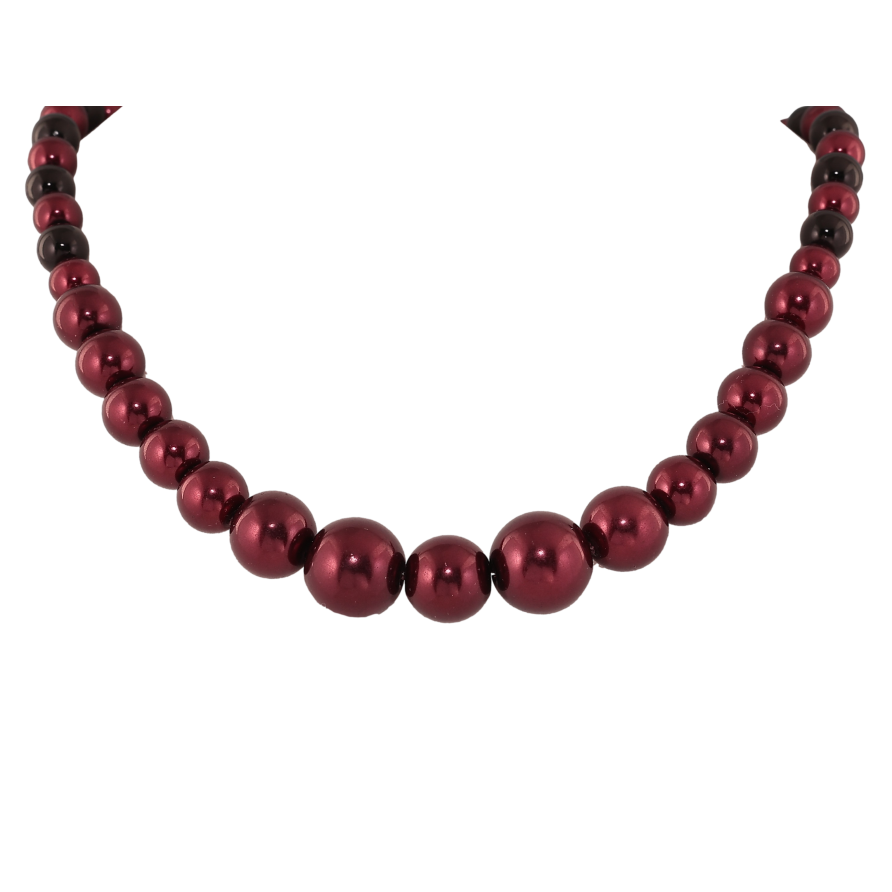 Намисто "Візерунок з чорно-бордових намистин" довжина 41-45см х 6-12мм фото №1