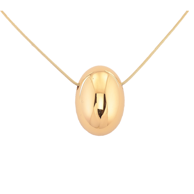 Подвеска на цепочке Нержавеющая сталь "Объемный овал" длина 42-47см х 1мм фото №1