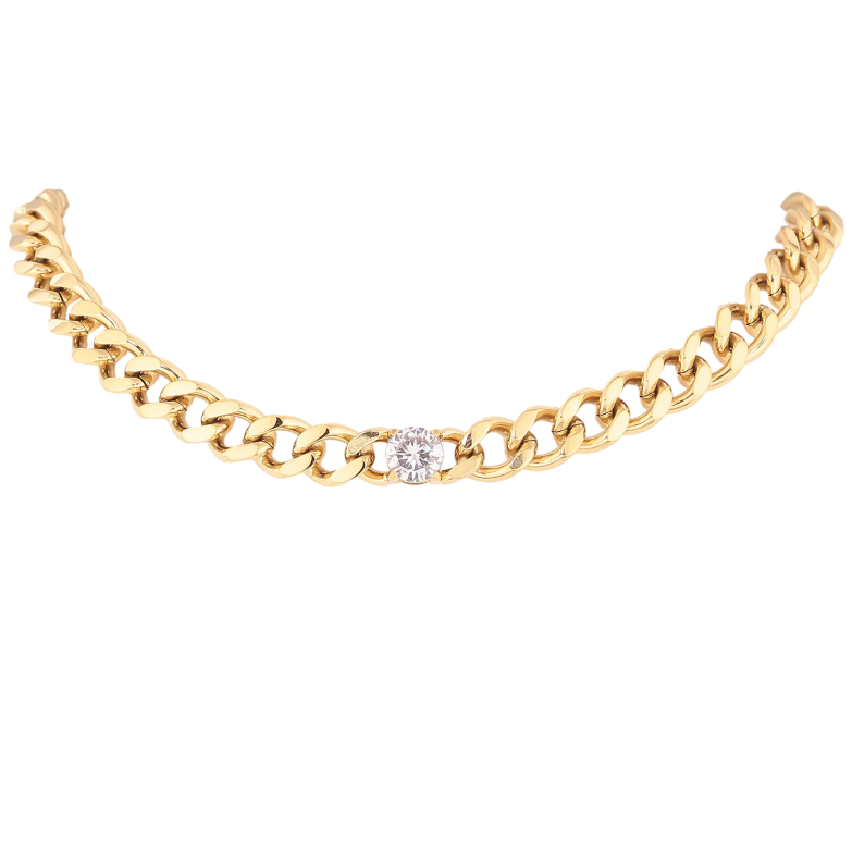 Підвіска на ланцюжку Нержавіюча сталь "Ланцюжок з кристалом" довжина 40-45см х 7мм фото №11