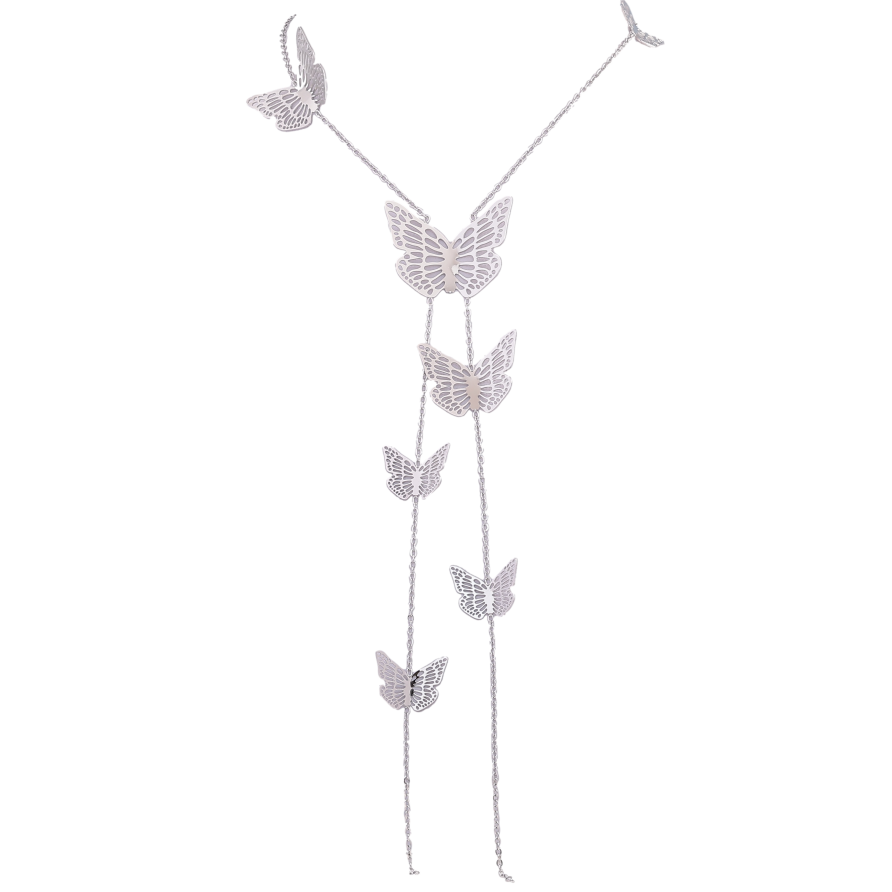 Кольє Нержавіюча сталь "Метелики" довжина 57-62см х 2мм фото №1