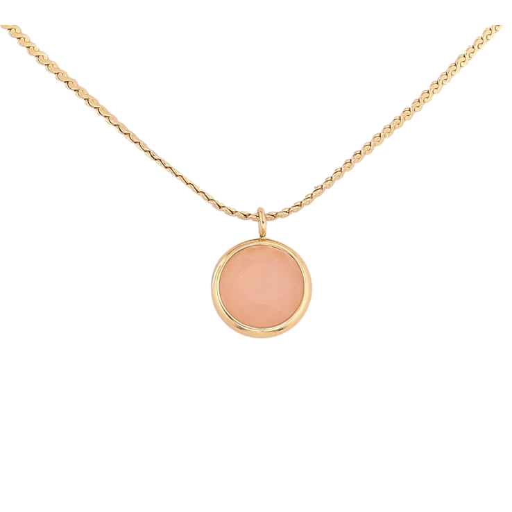 Підвіска на ланцюжку Нержавіюча сталь "Персиковий кристал, ø 10мм" довжина 41-46см х 1мм фото №9 Підвіска на ланцюжку Нержавіюча сталь "Персиковий кристал, ø 10мм" довжина 41-46см х 1мм фото №9