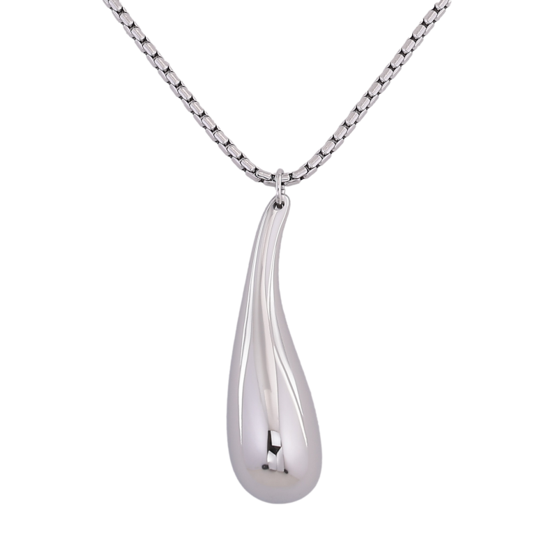 Підвіска на ланцюжку Нержавіюча сталь "Крапелька" длина 61-66см х 2мм фото №1
