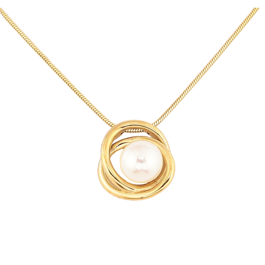 Подвеска на цепочке Нержавеющая сталь "Узор с жемчужиной" длина 42-47см х 1мм фото №1 Подвеска на цепочке Нержавеющая сталь "Узор с жемчужиной" длина 42-47см х 1мм фото №1