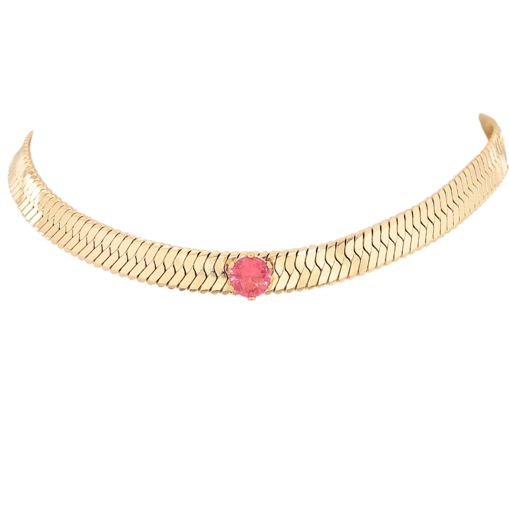 Підвіска на ланцюжку Нержавіюча сталь "Ланцюжок із рожевим кристалом" довжина 35-40см х 5мм фото №2 Підвіска на ланцюжку Нержавіюча сталь "Ланцюжок із рожевим кристалом" довжина 35-40см х 5мм фото №2