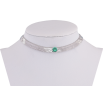 Підвіска на ланцюжку Нержавіюча сталь "Ланцюжок з зеленим кристалом" довжина 36-41см х 5мм фото №2