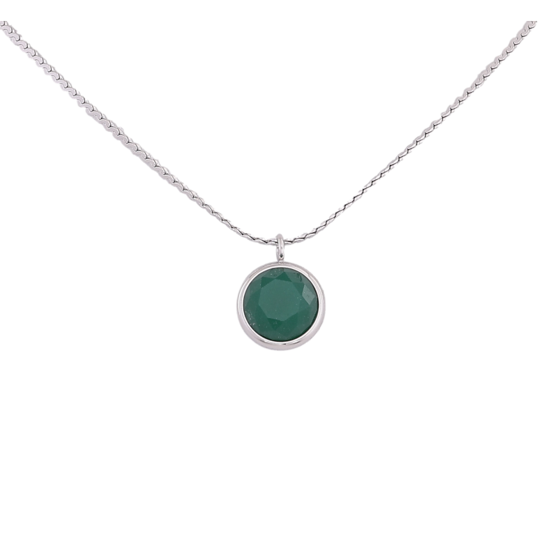 Підвіска на ланцюжку Нержавіюча сталь "Зелений кристал, ø 10мм" довжина 41-46см х 1мм фото №11
