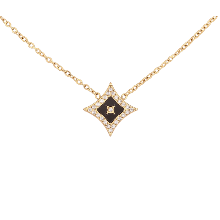 Підвіска на ланцюжку Нержавіюча сталь "Ромб з кристалами та чорною вставкою" довжина 42-47см х 1мм фото №7 Підвіска на ланцюжку Нержавіюча сталь "Ромб з кристалами та чорною вставкою" довжина 42-47см х 1мм фото №7