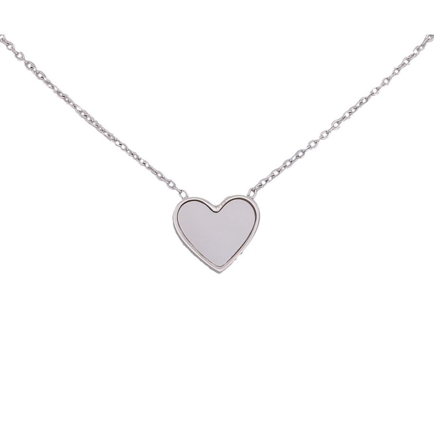 Підвіска на ланцюжку Нержавіюча сталь "Перламутрове серце" довжина 41-46см х 1мм фото №1 Підвіска на ланцюжку Нержавіюча сталь "Перламутрове серце" довжина 41-46см х 1мм фото №1