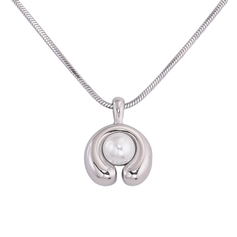 Підвіска на ланцюжку Нержавіюча сталь "Візерунок з перлиною" довжина 42-47см х 1.5мм фото №1 Підвіска на ланцюжку Нержавіюча сталь "Візерунок з перлиною" довжина 42-47см х 1.5мм фото №1