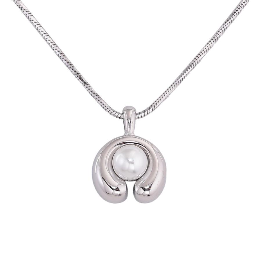 Підвіска на ланцюжку Нержавіюча сталь "Візерунок з перлиною" довжина 42-47см х 1.5мм фото №1 Підвіска на ланцюжку Нержавіюча сталь "Візерунок з перлиною" довжина 42-47см х 1.5мм фото №1