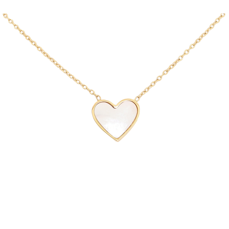 Підвіска на ланцюжку Нержавіюча сталь "Перламутрове серце" довжина 41-46см х 1мм фото №2 Підвіска на ланцюжку Нержавіюча сталь "Перламутрове серце" довжина 41-46см х 1мм фото №2