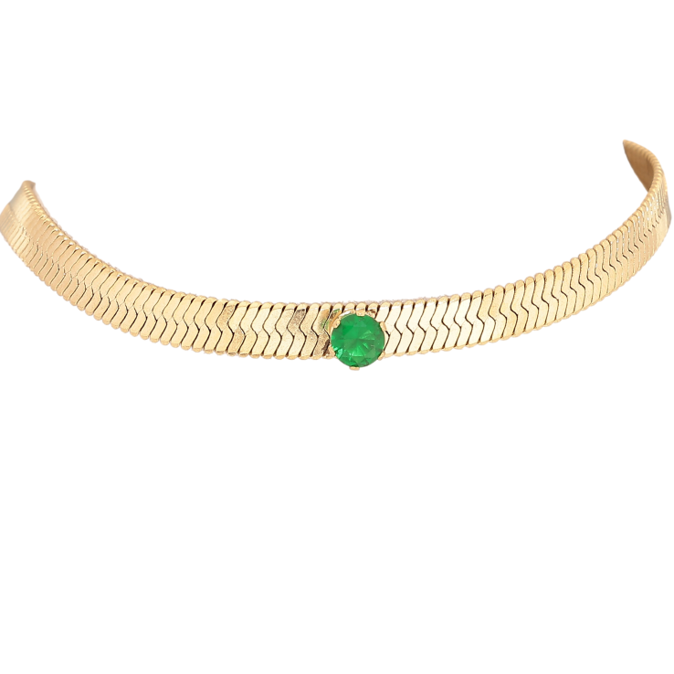 Підвіска на ланцюжку Нержавіюча сталь "Ланцюжок із зеленим кристалом" довжина 35-40см х 5мм фото №3 Підвіска на ланцюжку Нержавіюча сталь "Ланцюжок із зеленим кристалом" довжина 35-40см х 5мм фото №3