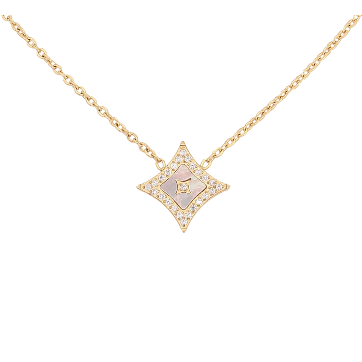 Підвіска на ланцюжку Нержавіюча сталь "Ромб з кристалами та перламутровою вставкою" довжина 42-47см х 1мм фото №6 Підвіска на ланцюжку Нержавіюча сталь "Ромб з кристалами та перламутровою вставкою" довжина 42-47см х 1мм фото №6