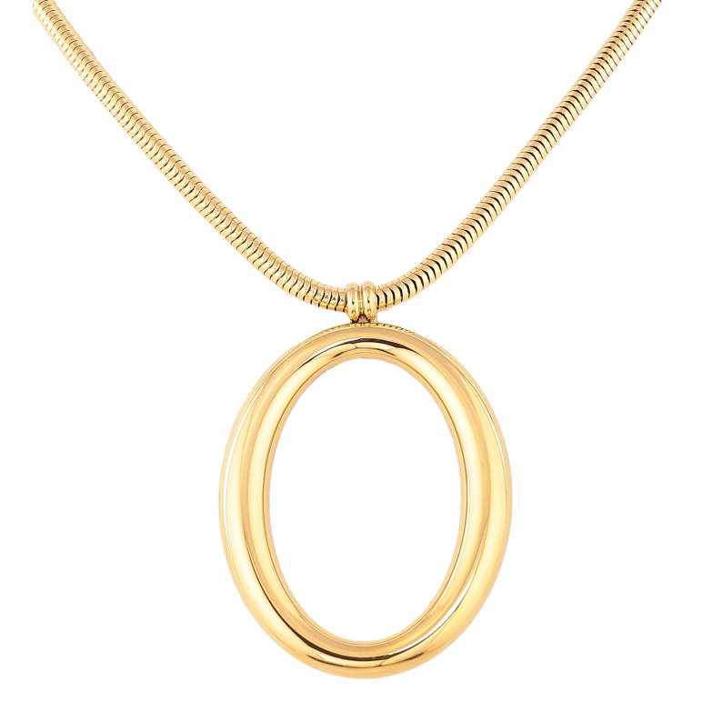 Підвіска на ланцюжку Нержавіюча сталь "Овальна підвіска" довжина 41-46см х 3мм фото №1