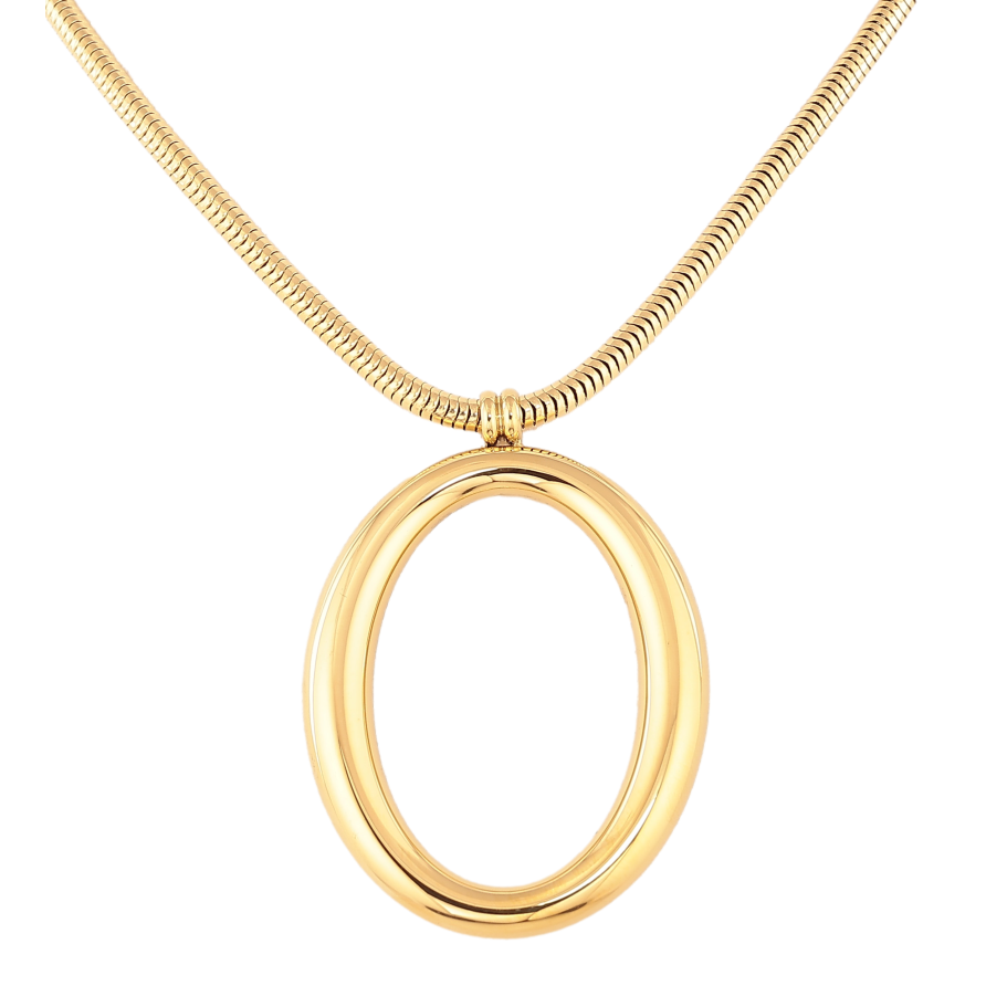 Підвіска на ланцюжку Нержавіюча сталь "Овальна підвіска" довжина 41-46см х 3мм фото №1