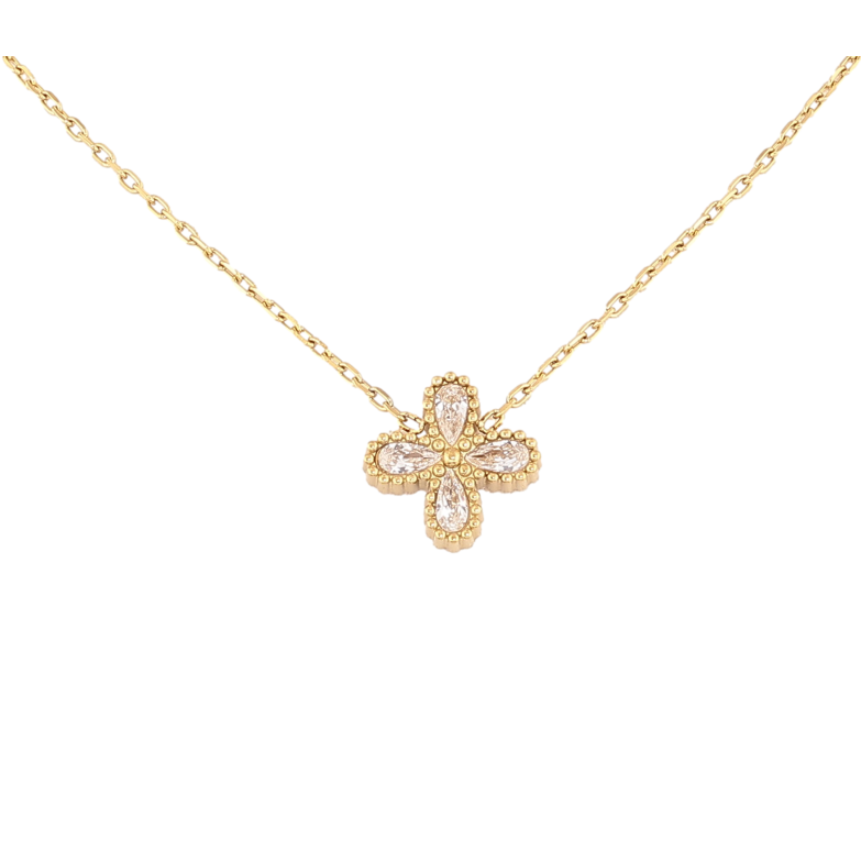 Подвеска на цепочке Нержавеющая сталь "Кристальный цветочек" длина 41-46см х 1мм фото №2 Подвеска на цепочке Нержавеющая сталь "Кристальный цветочек" длина 41-46см х 1мм фото №2