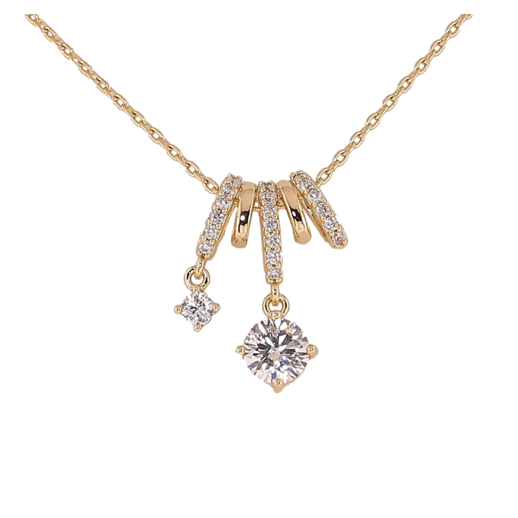 Підвіска на ланцюжку Xuping Позолота 14K "Візерунок з кристалами" довжина 45-51см х 1мм фото №19