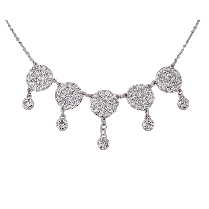 Колье Xuping цвет Родий "Круги с подвесками" размер 45-51см х 2мм фото №1 Колье Xuping цвет Родий "Круги с подвесками" размер 45-51см х 2мм фото №1