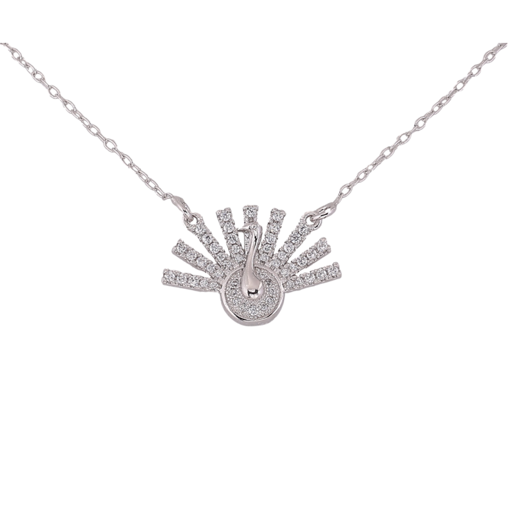 Підвіска на ланцюжку Xuping колір Родій "Павич з кристалами" довжина 42-45см х 1мм фото №12