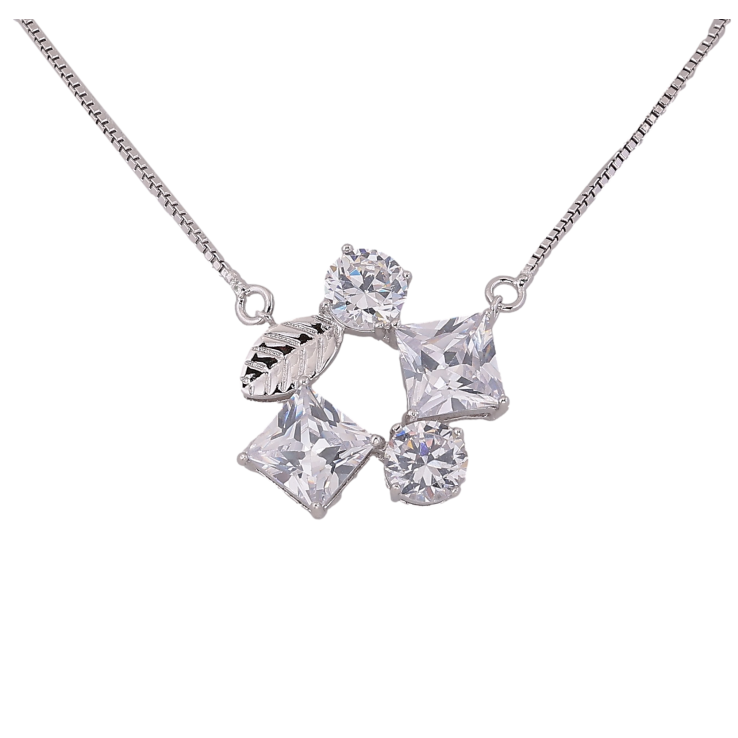 Підвіска на ланцюжку Xuping колір Родій "Віночок з кристалів" довжина 43,5-47см х 1мм фото №14 Підвіска на ланцюжку Xuping колір Родій "Віночок з кристалів" довжина 43,5-47см х 1мм фото №14