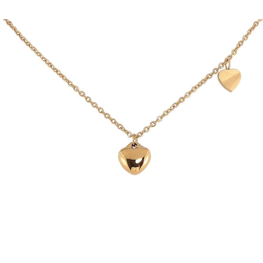 Подвески на цепочке Xuping ТТМ Stainless Steel цвет 14К "Сердечки" длина 40-45см х 1.5мм фото №1