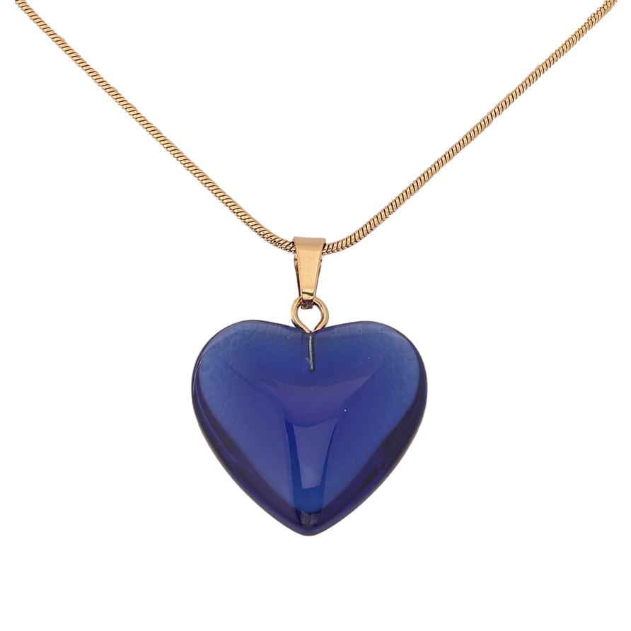 Підвіска на ланцюжку Xuping ТТМ Stainless Steel колір 14К "Синє серце" довжина 45-50см х 1мм фото №1 Підвіска на ланцюжку Xuping ТТМ Stainless Steel колір 14К "Синє серце" довжина 45-50см х 1мм фото №1