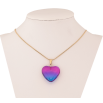 Підвіска на ланцюжку Xuping ТТМ Stainless Steel колір 14К "Малиново-синє серце" довжина 45-50см х 1мм фото №2