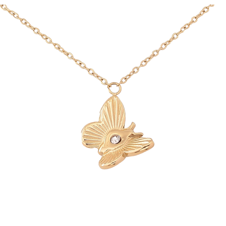 Підвіска на ланцюжку Xuping ТТМ Stainless Steel колір 14К "Метелик" довжина 45-50см х 1мм фото №7