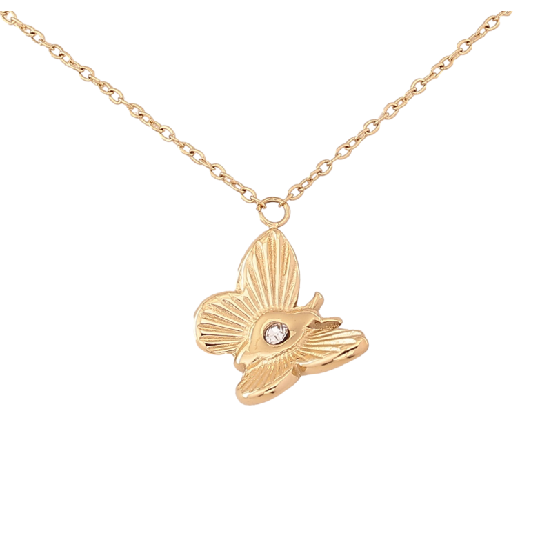 Підвіска на ланцюжку Xuping ТТМ Stainless Steel колір 14К "Метелик" довжина 45-50см х 1мм фото №6