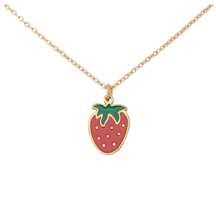 Підвіска на ланцюжку Xuping ТТМ Stainless Steel колір 14К "Полуничка" довжина 45-50см х 1мм фото №11