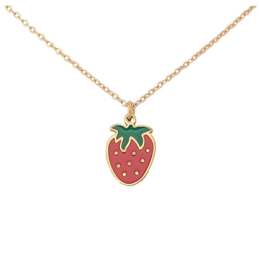 Підвіска на ланцюжку Xuping ТТМ Stainless Steel колір 14К "Полуничка" довжина 45-50см х 1мм фото №1 Підвіска на ланцюжку Xuping ТТМ Stainless Steel колір 14К "Полуничка" довжина 45-50см х 1мм фото №1