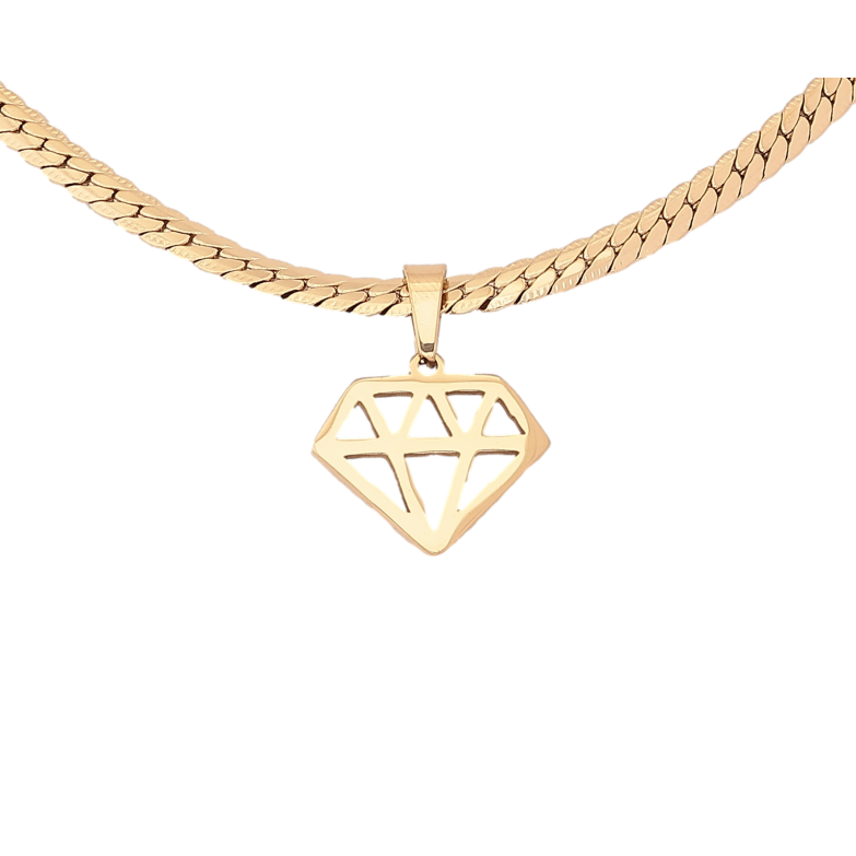 Подвеска на цепочке Xuping ТТМ Stainless Steel цвет 14К "Кристалл" длина 45-51см х 3мм фото №1