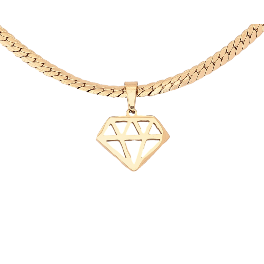 Підвіска на ланцюжку Xuping ТТМ Stainless Steel колір 14К "Кристал" довжина 45-51см х 3мм фото №1