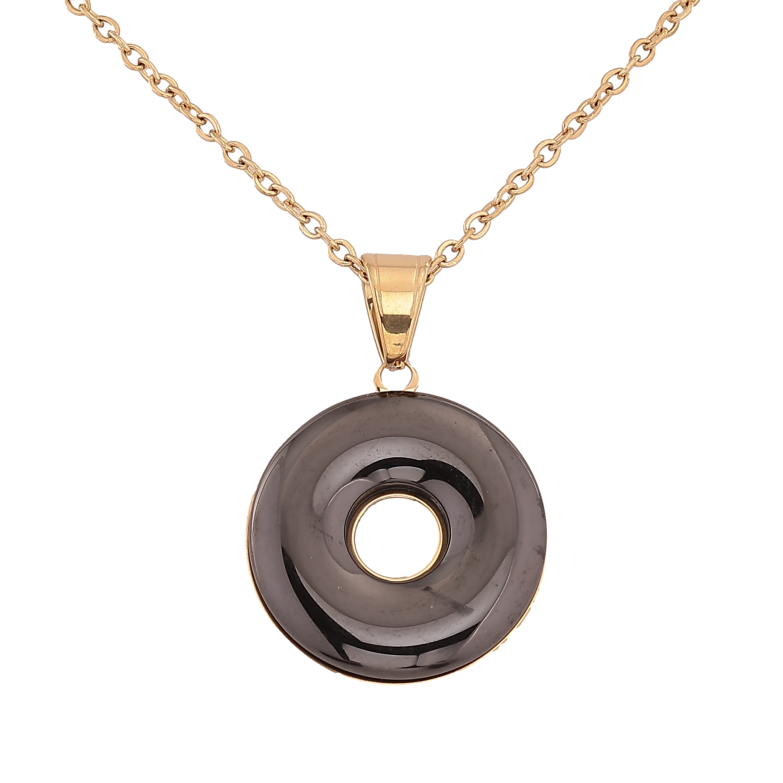 Підвіска на ланцюжку Xuping ТТМ Stainless Steel колір 14К "Кільце з чорної кераміки" довжина 45-50см х 2мм фото №3 Підвіска на ланцюжку Xuping ТТМ Stainless Steel колір 14К "Кільце з чорної кераміки" довжина 45-50см х 2мм фото №3