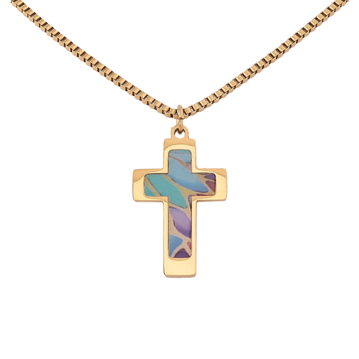 Підвіска на ланцюжку Xuping ТТМ Stainless Steel колір 14К "Хрестик" довжина 43-48см х 2мм фото №5