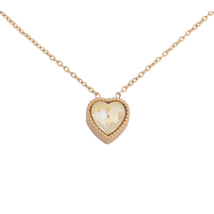 Підвіска на ланцюжку Xuping ТТМ Stainless Steel колір 14К "Серце з райдужним кристалом" довжина 45-50см х 1мм фото №6 Підвіска на ланцюжку Xuping ТТМ Stainless Steel колір 14К "Серце з райдужним кристалом" довжина 45-50см х 1мм фото №6