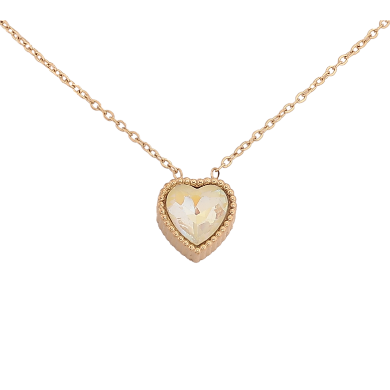 Підвіска на ланцюжку Xuping ТТМ Stainless Steel колір 14К "Серце з райдужним кристалом" довжина 45-50см х 1мм фото №5 Підвіска на ланцюжку Xuping ТТМ Stainless Steel колір 14К "Серце з райдужним кристалом" довжина 45-50см х 1мм фото №5