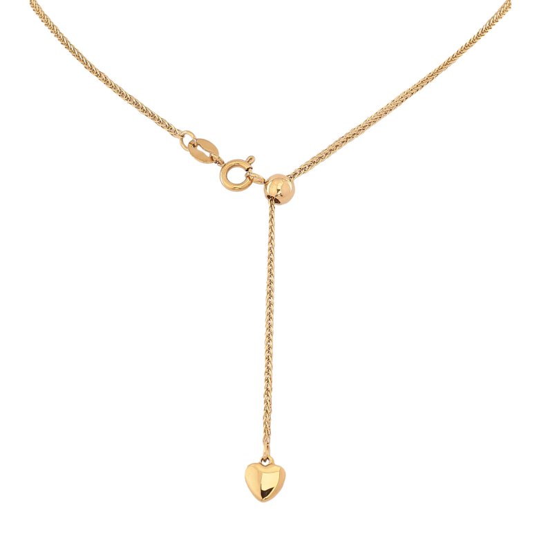 Підвіска на ланцюжку Xuping ТТМ Stainless Steel колір 14К "Сердечко" на бігунці, довжина до 49см х 1.5мм фото №1