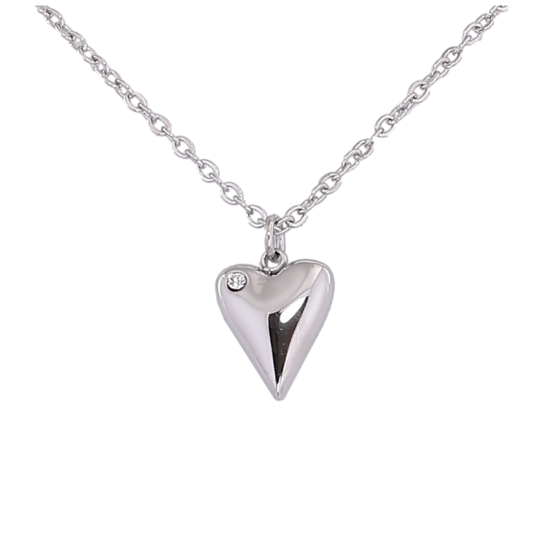 Підвіска на ланцюжку Xuping ТТМ Stainless Steel колір Родій "Серце" довжина 45-50см х 1.5мм фото №1 Підвіска на ланцюжку Xuping ТТМ Stainless Steel колір Родій "Серце" довжина 45-50см х 1.5мм фото №1