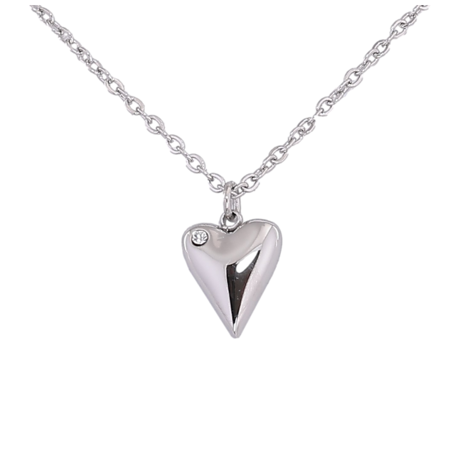 Підвіска на ланцюжку Xuping ТТМ Stainless Steel колір Родій "Серце" довжина 45-50см х 1.5мм фото №1 Підвіска на ланцюжку Xuping ТТМ Stainless Steel колір Родій "Серце" довжина 45-50см х 1.5мм фото №1