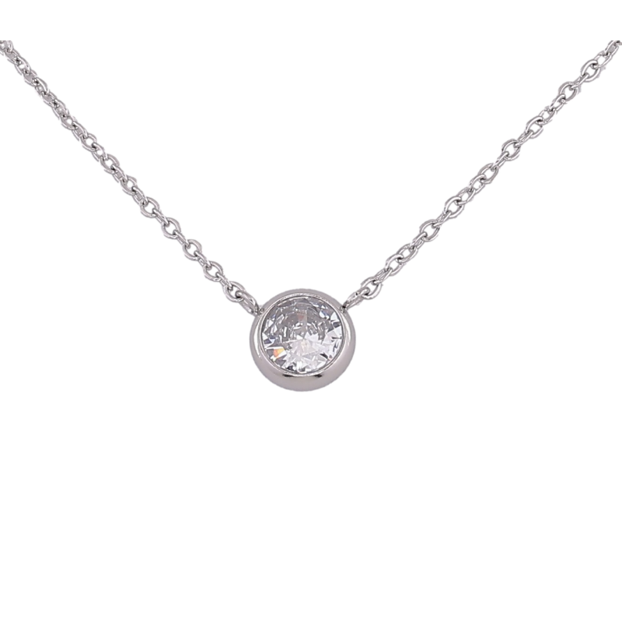 Підвіска на ланцюжку Xuping ТТМ Stainless Steel колір Родій "Кристал, ø 8мм" довжина 45-50см х 1.5мм фото №1 Підвіска на ланцюжку Xuping ТТМ Stainless Steel колір Родій "Кристал, ø 8мм" довжина 45-50см х 1.5мм фото №1