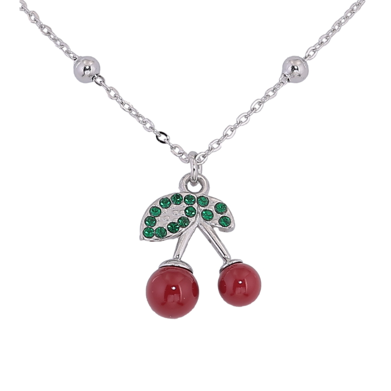 Підвіска на ланцюжку Xuping ТТМ Stainless Steel колір Родій "Вишеньки" довжина 45-50см х 1.5-3мм фото №1 Підвіска на ланцюжку Xuping ТТМ Stainless Steel колір Родій "Вишеньки" довжина 45-50см х 1.5-3мм фото №1