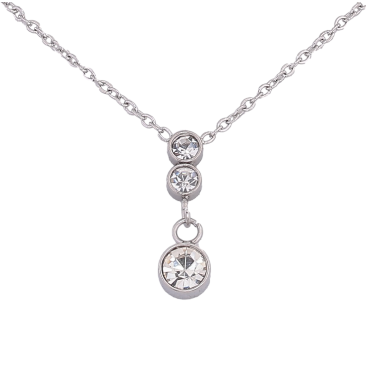 Підвіска на ланцюжку Xuping ТТМ Stainless Steel колір Родій "Кристальні підвіски" довжина 46-51см х 1.5мм фото №14